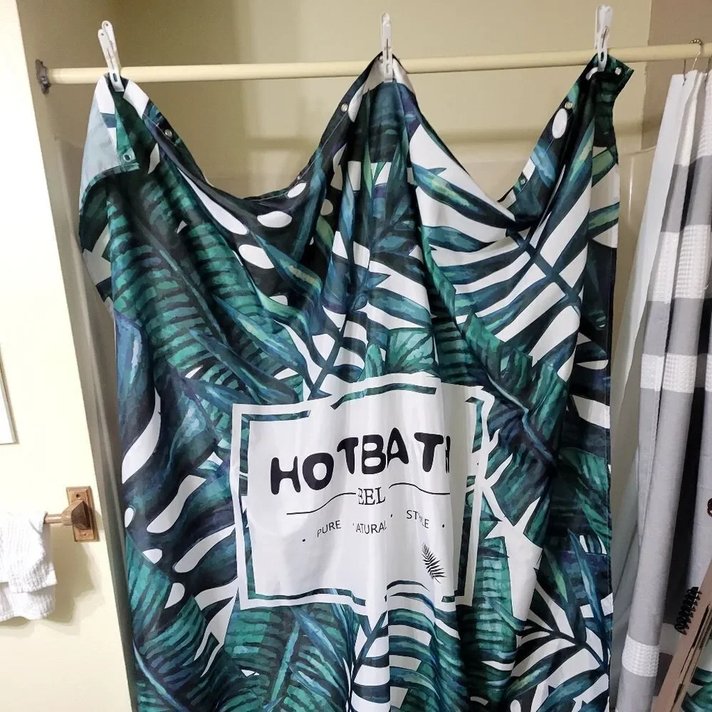 Hot Bath graphic shower curtain